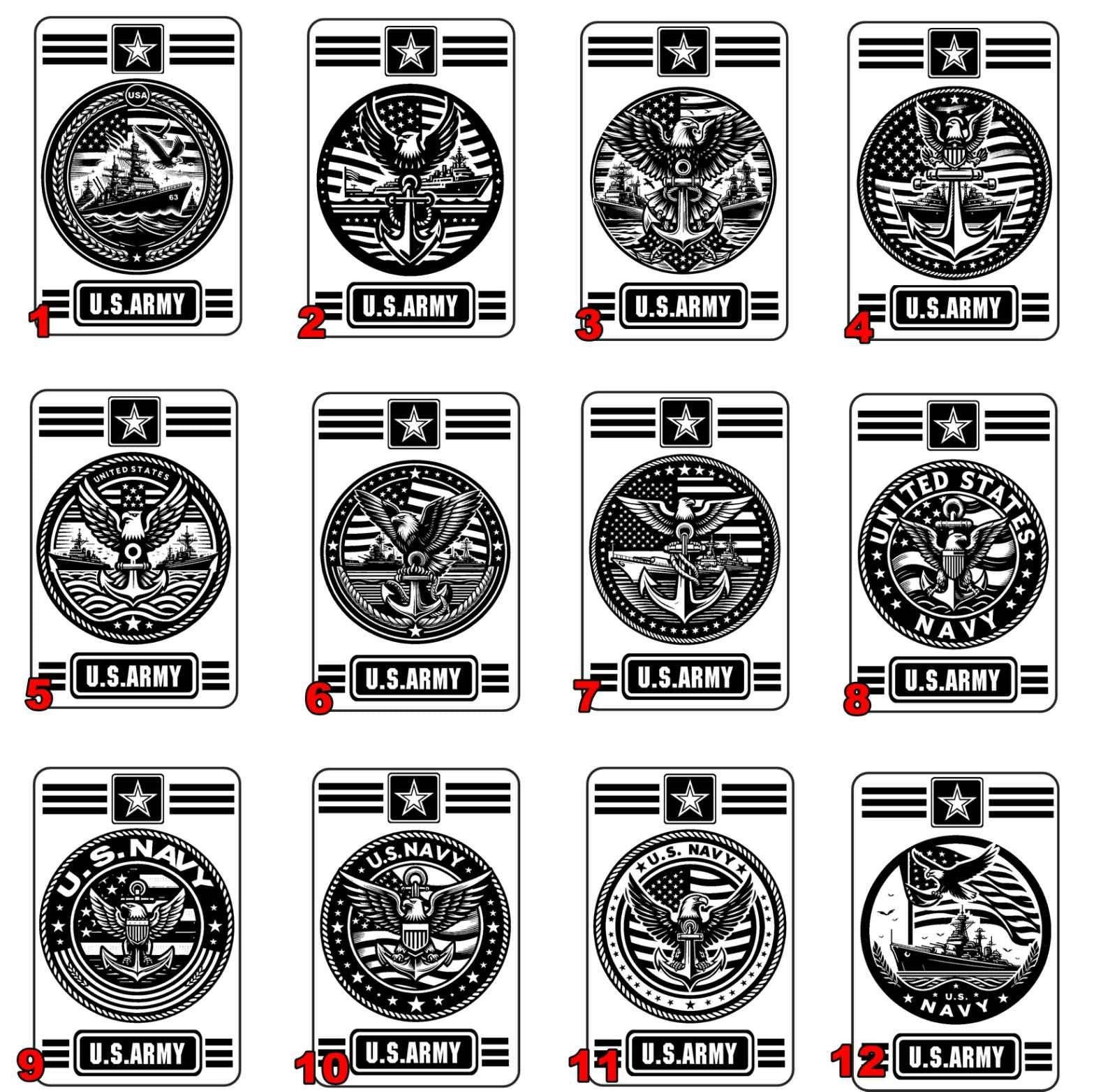 Different Designs to Choose from the Variations Menu